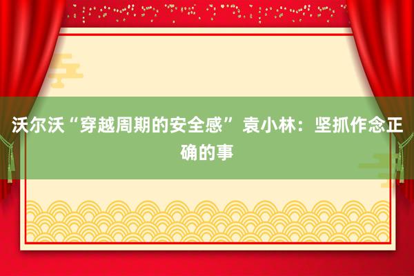 沃尔沃“穿越周期的安全感” 袁小林：坚抓作念正确的事