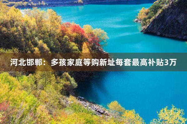 河北邯郸：多孩家庭等购新址每套最高补贴3万