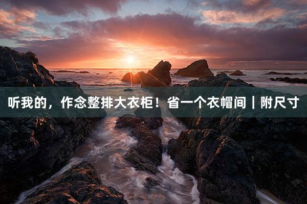 听我的，作念整排大衣柜！省一个衣帽间｜附尺寸