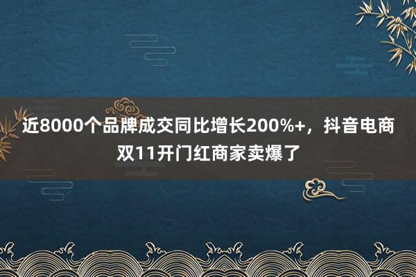 近8000个品牌成交同比增长200%+,抖音电商双11开门红商家卖爆了