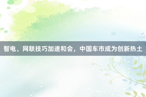 智电、网联技巧加速和会，中国车市成为创新热土